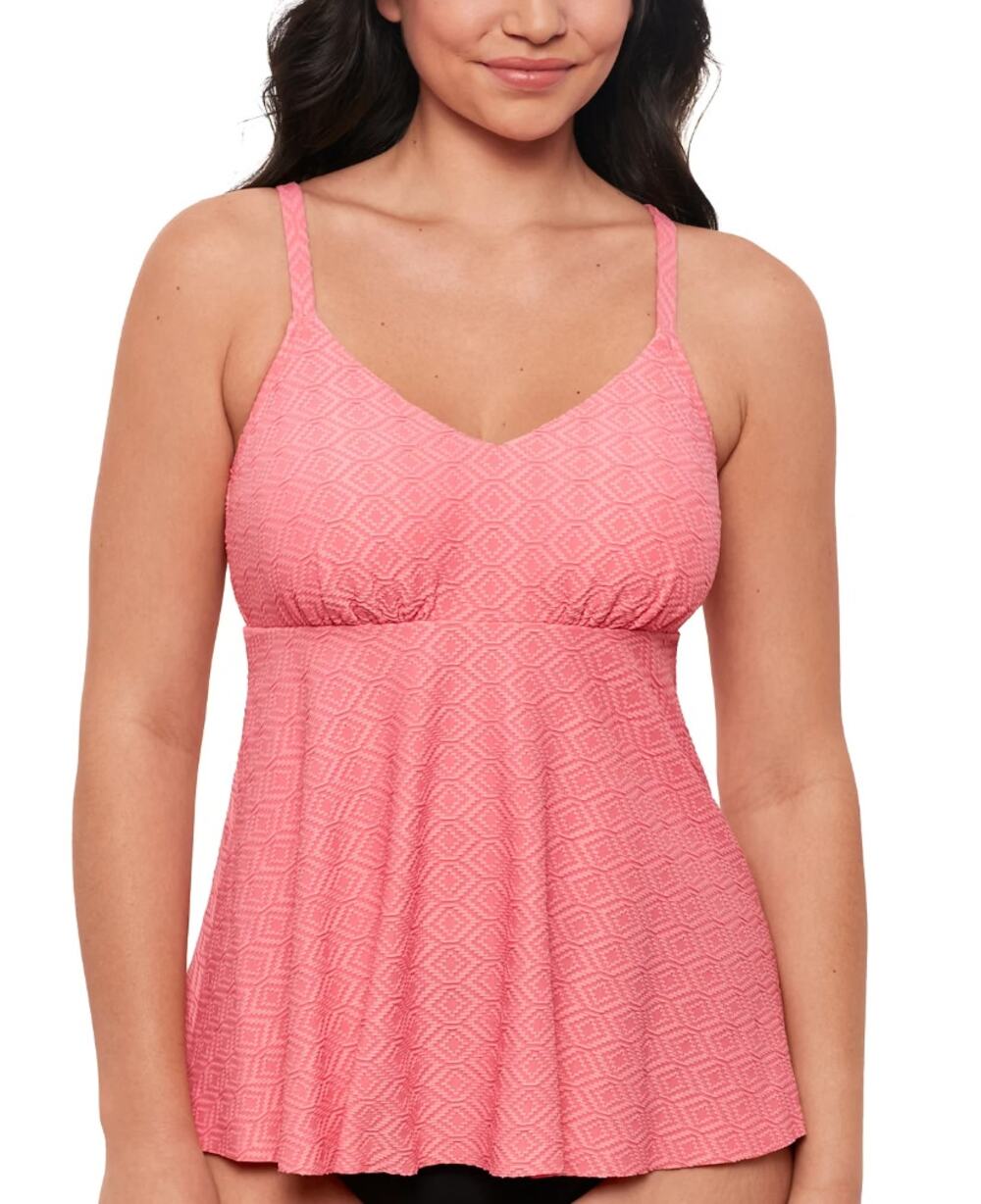 Swim Solutions (10) Textured Underwire Tankini Top, Created for Macy's